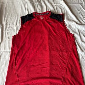 Nike Men's Red and Black Tank Top